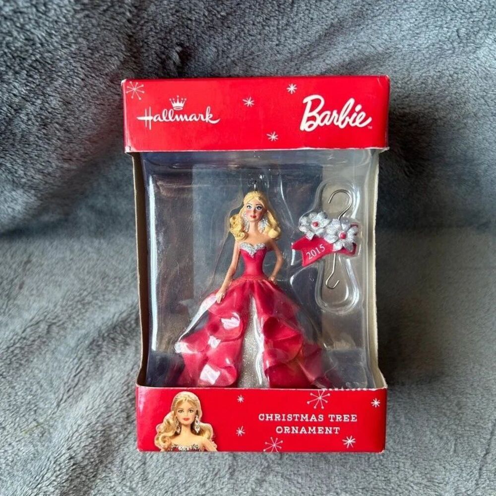 Hallmark 2015 Holiday Barbie Red Dress Christmas Ornament #62